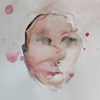 Water colour painting of a washed out face, created by Eryn Lidster.